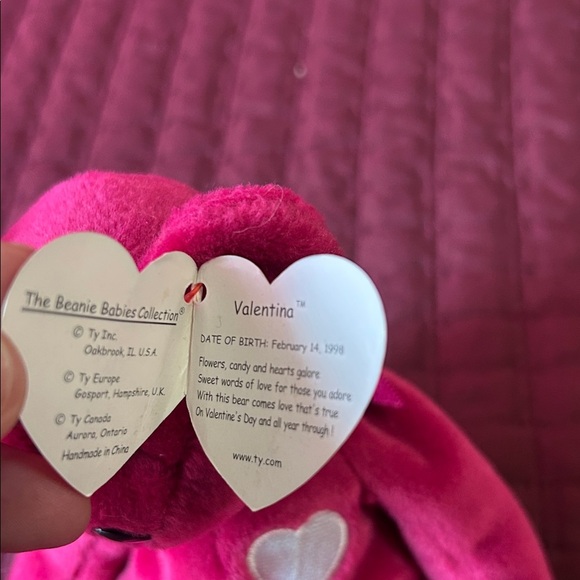 Ty Pink Bear Plush with Heart Accent! Valentina! - Picture 4 of 6